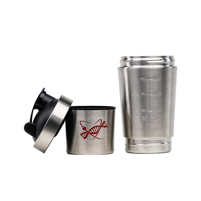 Shaker Metal con Portapillole 600 ml + 200 ml