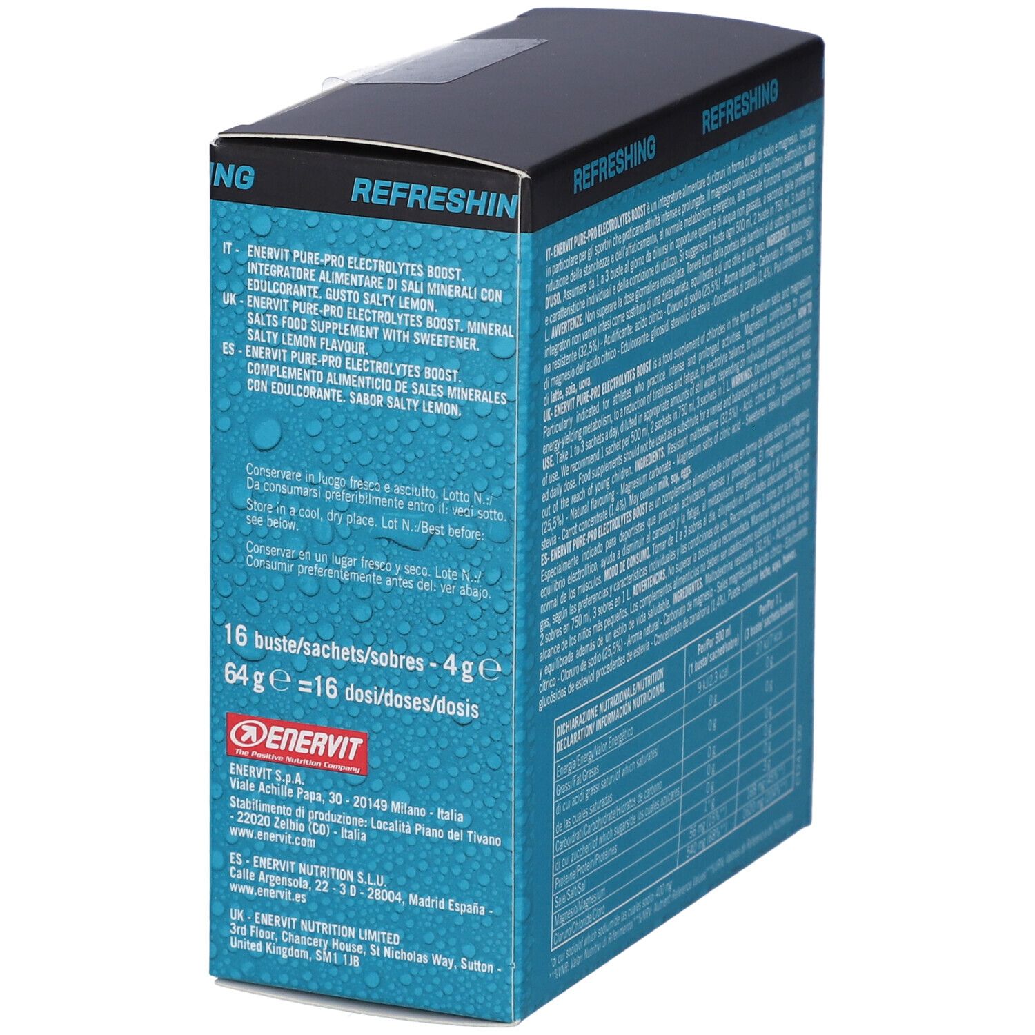 ENERVIT Pure-Pro Electrolytes Boost Bustine Gusto Limone