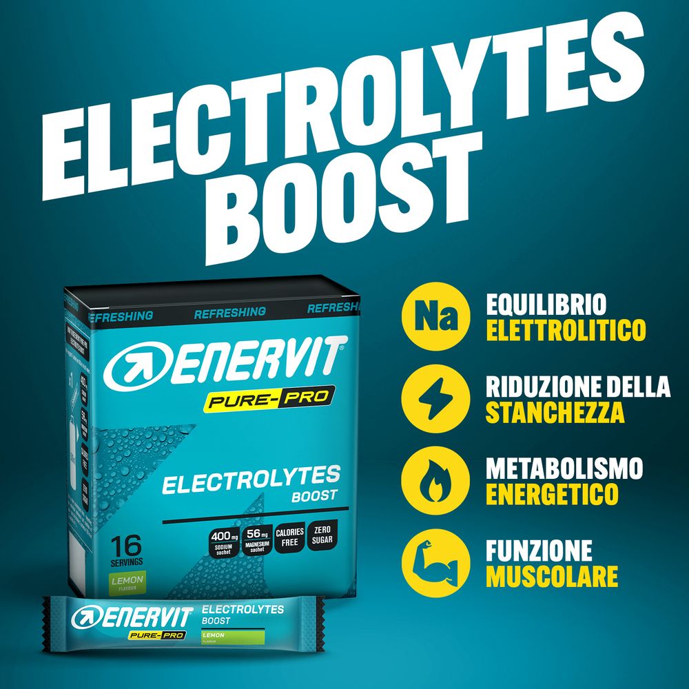 ENERVIT Pure-Pro Electrolytes Boost Bustine Gusto Limone