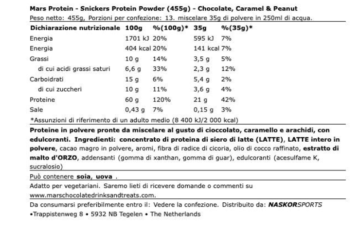 Snickers Protein Powder (455g)