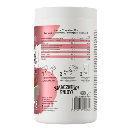 OstroVit High Protein Ice Cream 400 g strawberry