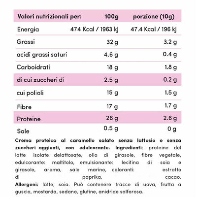 Crema proteica al Caramello Salato Senza Lattosio