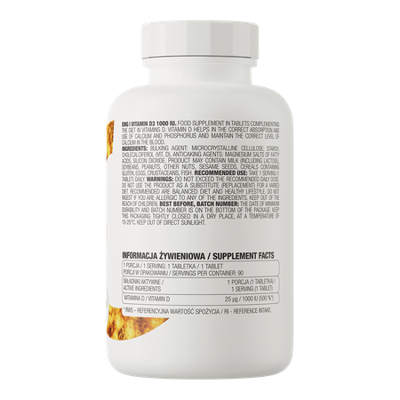 OstroVit Vitamina D3 1000 UI 90 compresse