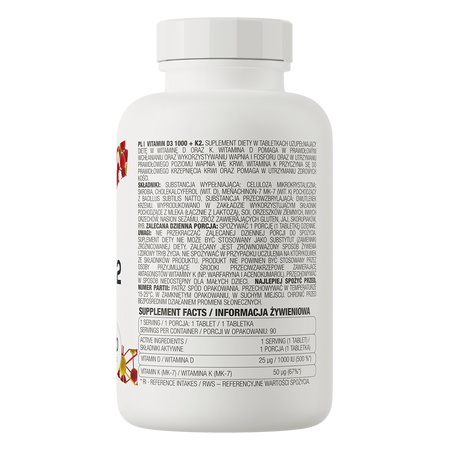 OstroVit Vitamina D3 1000 UI + K2 90 compresse