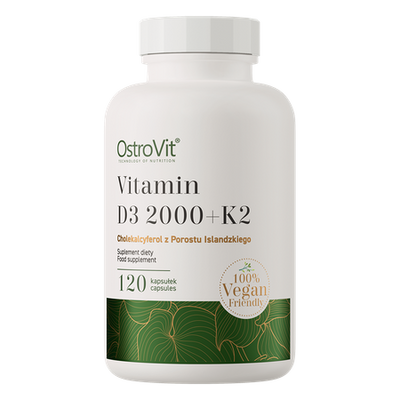 OstroVit Vitamina D3 2000 UI + K2 VEGE 120 capsule