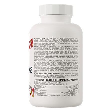 OstroVit Vitamina D3 4000 UI + K2 100 compresse