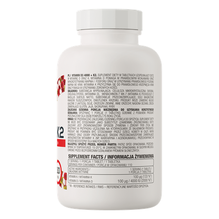 OstroVit Vitamina D3 4000 UI + K2 110 compresse