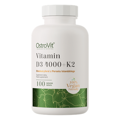 OstroVit Vitamina D3 4000 UI + K2 VEGE 100 compresse