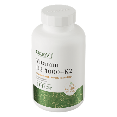 OstroVit Vitamina D3 4000 UI + K2 VEGE 100 compresse