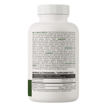 OstroVit Vitamina D3 4000 UI + K2 VEGE 120 capsule