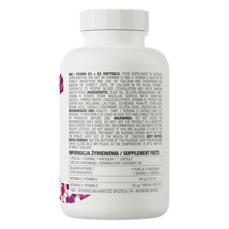 OstroVit Vitamina D3 + K2 90 capsule