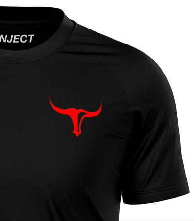 Raglan Performance Black T-Shirt